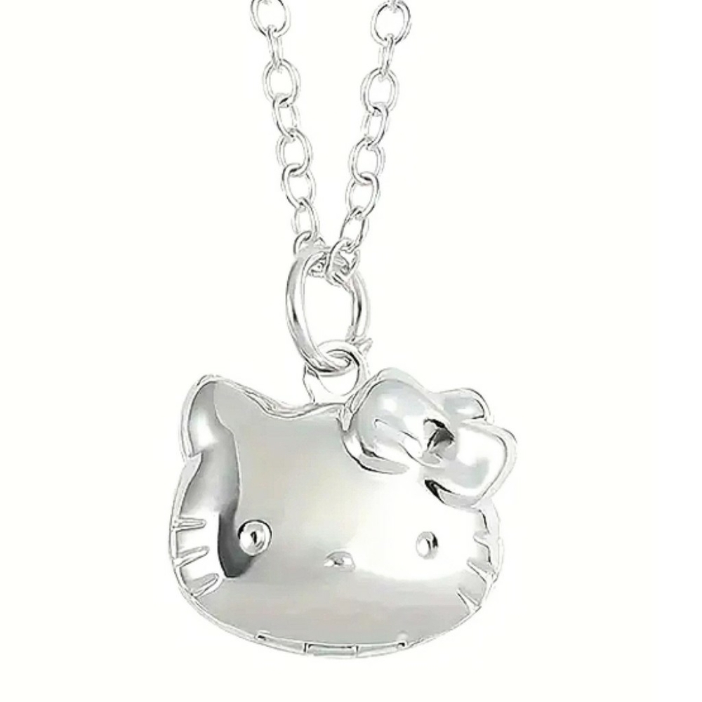 Sanrio Hello Kitty Pendant Silvertone Necklace Locket  Soft Sanriocore Kawaii - Picture 4 of 10